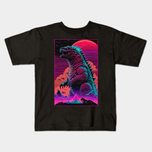 Synthwave Godzilla Kids T-Shirt